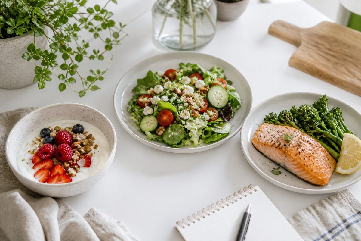 Prepared meals representing a weekly Kyura meal plan